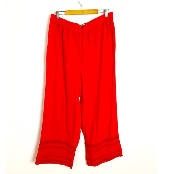 Anthropologie Saturday Sunday Red Embroidered Pant - Picture 2 of 5
